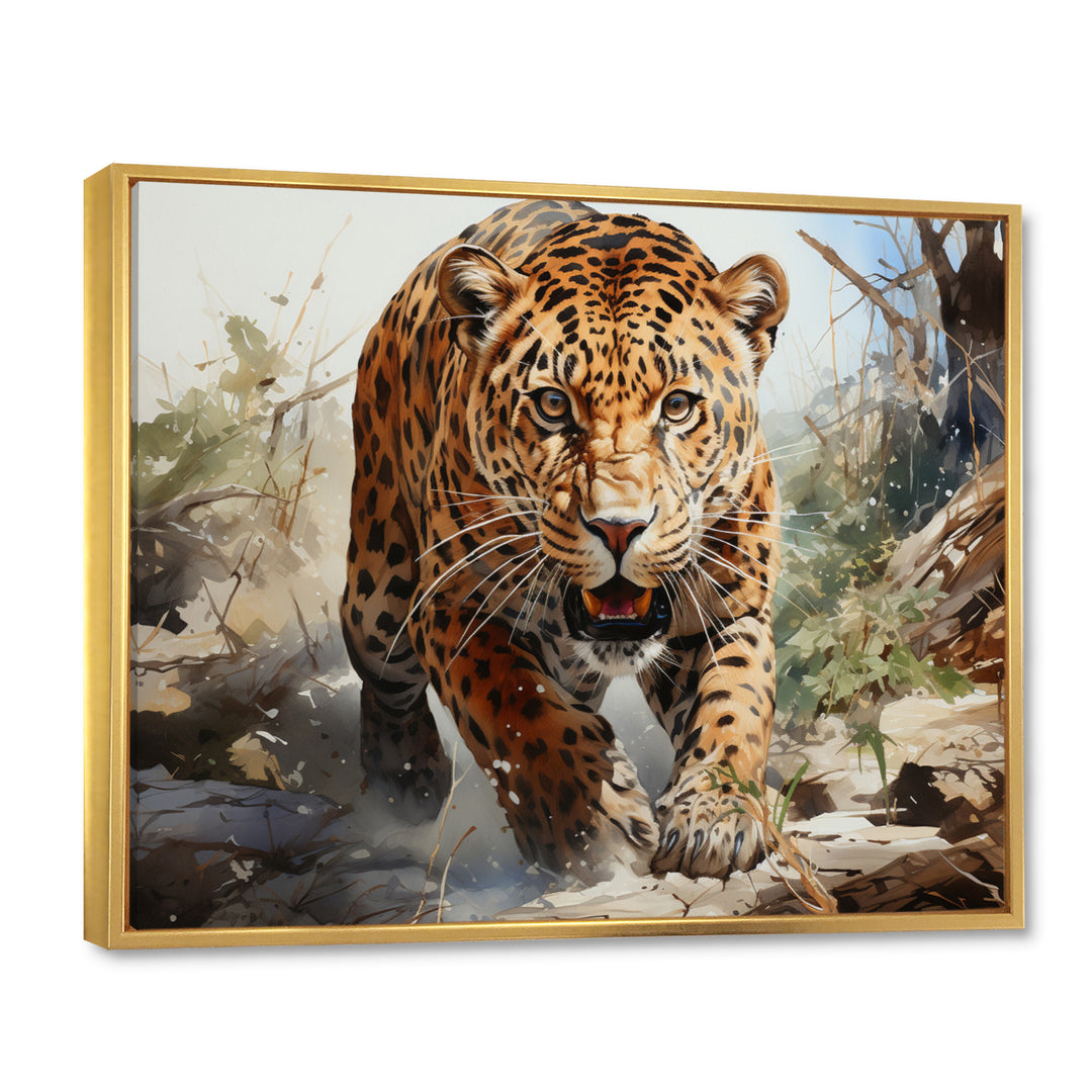 Leopard Silent Attack - Leopard Bedroom Wall Art