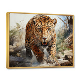 Leopard Silent Attack - Leopard Bedroom Wall Art