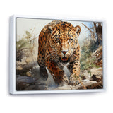 Leopard Silent Attack - Leopard Bedroom Wall Art