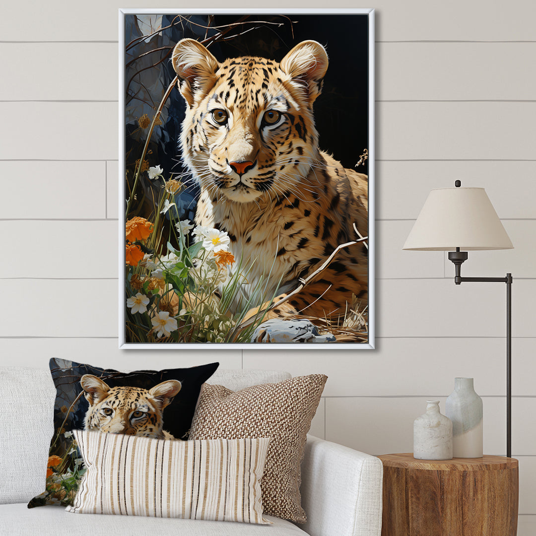 Leopard Elegance Pastoral - Leopard Wall Art Prints