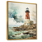 Vintage Lighthouses Guiding Light V - Architecture Canvas Wall Art