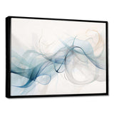 White Grey Line Art Abstract Calligraphy - Abstract Canvas Wall Art