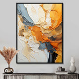 Orange Blue Line Art Abstract Expressionism - Abstract Canvas Wall Art