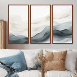 Blue Grey Line Art Conceptual Abstract II - Multi-Panels