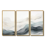 Blue Grey Line Art Conceptual Abstract II - Multi-Panels
