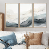 Blue Grey Line Art Conceptual Abstract II - Multi-Panels