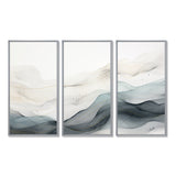 Blue Grey Line Art Conceptual Abstract II - Multi-Panels