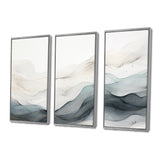 Blue Grey Line Art Conceptual Abstract II - Multi-Panels