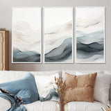 Blue Grey Line Art Conceptual Abstract II - Multi-Panels