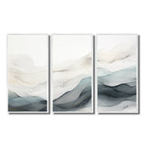 Blue Grey Line Art Conceptual Abstract II - Multi-Panels