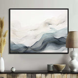 Blue Grey Line Art Conceptual Abstract II - Abstract Canvas Wall Art