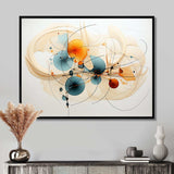 Teal Orange Line Art Conceptual Abstracts II - Abstract Canvas Wall Art