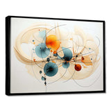 Teal Orange Line Art Conceptual Abstracts II - Abstract Canvas Wall Art