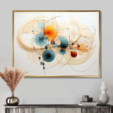 Teal Orange Line Art Conceptual Abstracts II - Abstract Canvas Wall Art