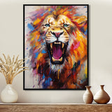 Abstract Roar Lion - Red Lion Wall Art