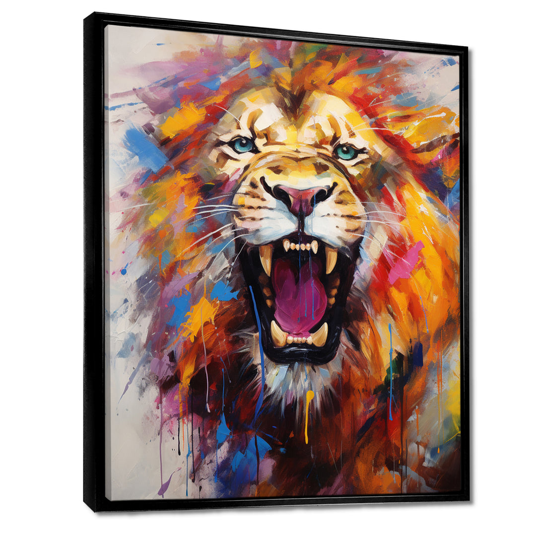 Abstract Roar Lion - Red Lion Wall Art