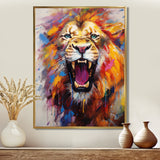 Abstract Roar Lion - Red Lion Wall Art
