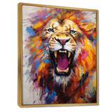 Abstract Roar Lion - Red Lion Wall Art