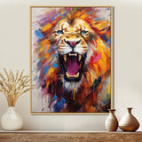 Abstract Roar Lion - Red Lion Wall Art