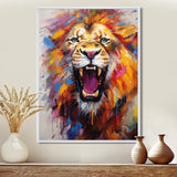 Abstract Roar Lion - Red Lion Wall Art