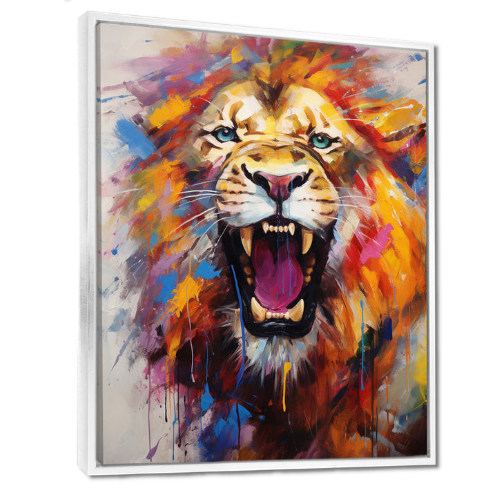 Abstract Roar Lion - Red Lion Wall Art