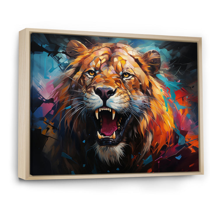 Lion Futuristic Wilderness Futurist - Lion Living Room Wall Art
