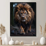 Black And White Lion Portrait Vibrant I - Animals Canvas Wall Art