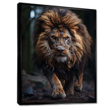 Black And White Lion Portrait Vibrant I - Animals Canvas Wall Art