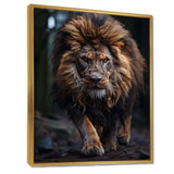 Black And White Lion Portrait Vibrant I - Animals Canvas Wall Art