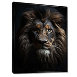 Black And White Lion Portrait Vibrant II - Animals Canvas Wall Art