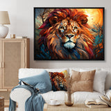 Lion Regal King Geometric - Brown Lion Wall Art