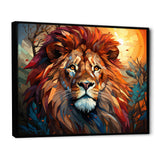 Lion Regal King Geometric - Brown Lion Wall Art