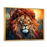 Lion Regal King Geometric - Brown Lion Wall Art