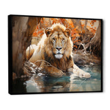 Lion Watercolor Oasis Watercolor - Lion Canvas Wall Art