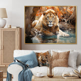 Lion Watercolor Oasis Watercolor - Lion Canvas Wall Art