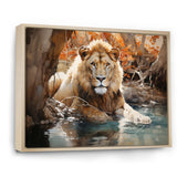 Lion Watercolor Oasis Watercolor - Lion Canvas Wall Art