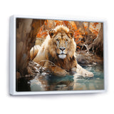 Lion Watercolor Oasis Watercolor - Lion Canvas Wall Art