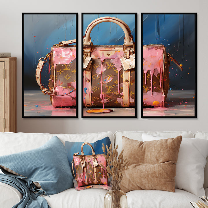 Minimalist Pink Lv Bag I - Multi-Panels