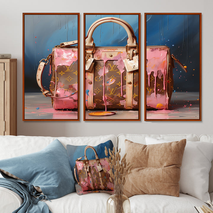 Minimalist Pink Lv Bag I - Multi-Panels