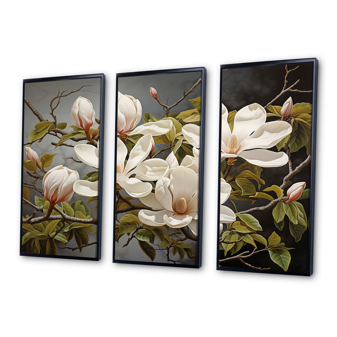 White Green Magnolias Magnolia Serenity - Multi-Panels