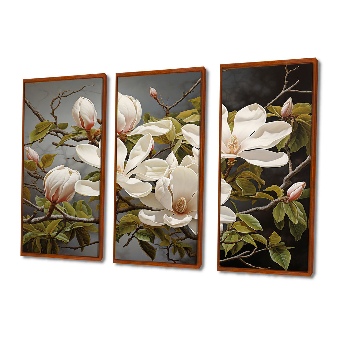 White Green Magnolias Magnolia Serenity - Multi-Panels