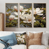 White Green Magnolias Magnolia Serenity - Multi-Panels