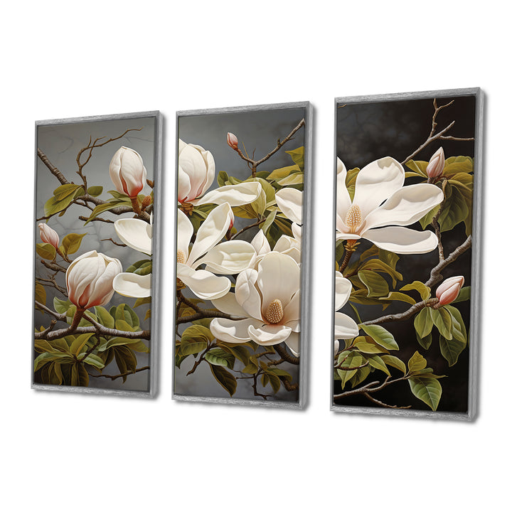 White Green Magnolias Magnolia Serenity - Multi-Panels