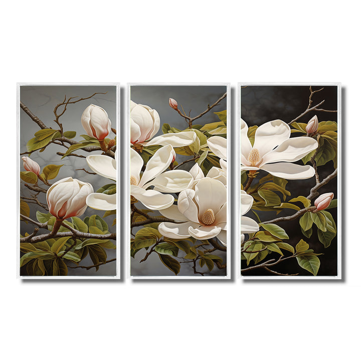 White Green Magnolias Magnolia Serenity - Multi-Panels