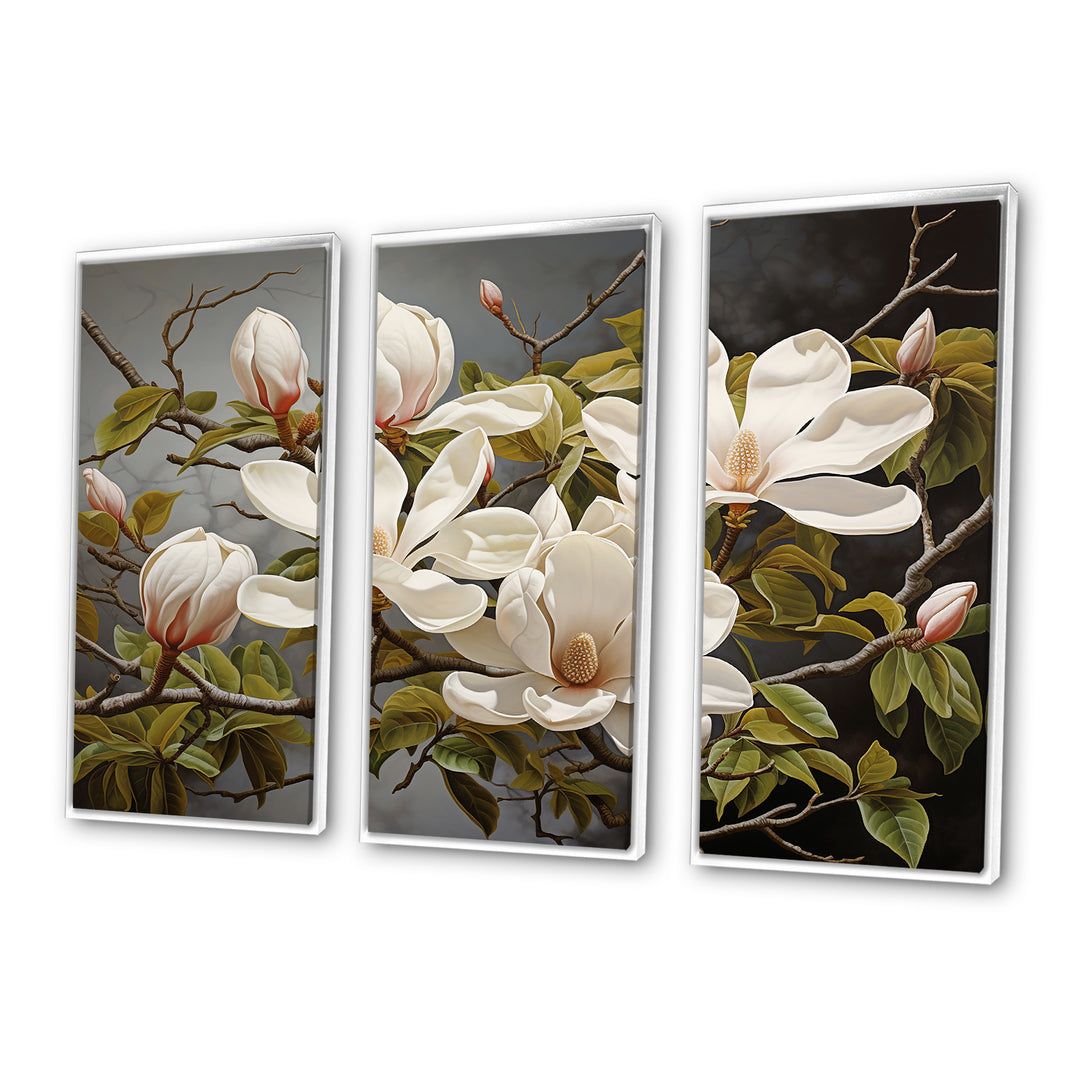 White Green Magnolias Magnolia Serenity - Multi-Panels