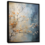 Orange Teal Maple Tree Glowing Embers III - Floral Canvas Wall Art