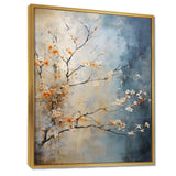 Orange Teal Maple Tree Glowing Embers III - Floral Canvas Wall Art