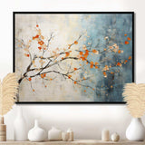 Orange Teal Maple Tree Glowing Embers V - Floral Canvas Wall Art