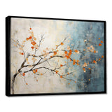 Orange Teal Maple Tree Glowing Embers V - Floral Canvas Wall Art