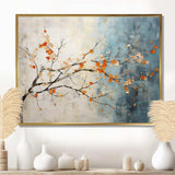 Orange Teal Maple Tree Glowing Embers V - Floral Canvas Wall Art